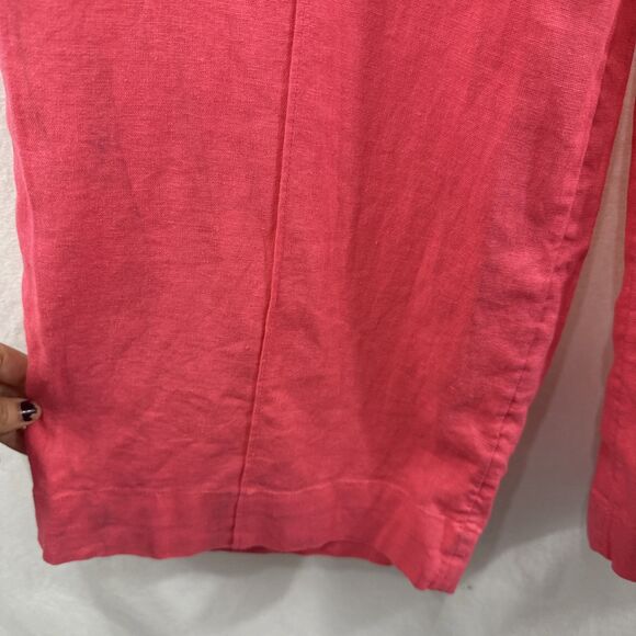 A New Day Coral Linen Wide Leg Pull On Drawstring Pants Womens Size S Beach - Picture 6 of 14